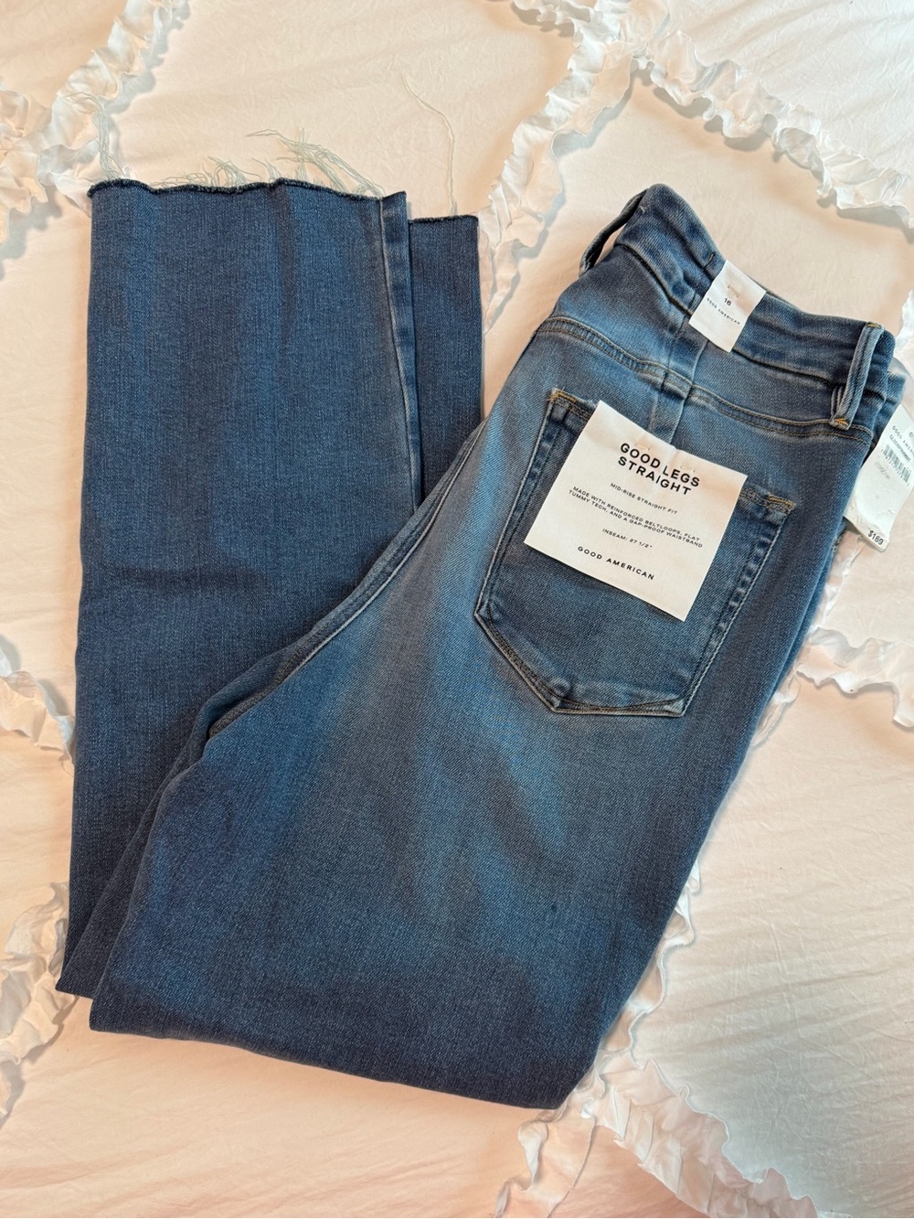 Good American Straight Leg Jeans Denim Blue 16